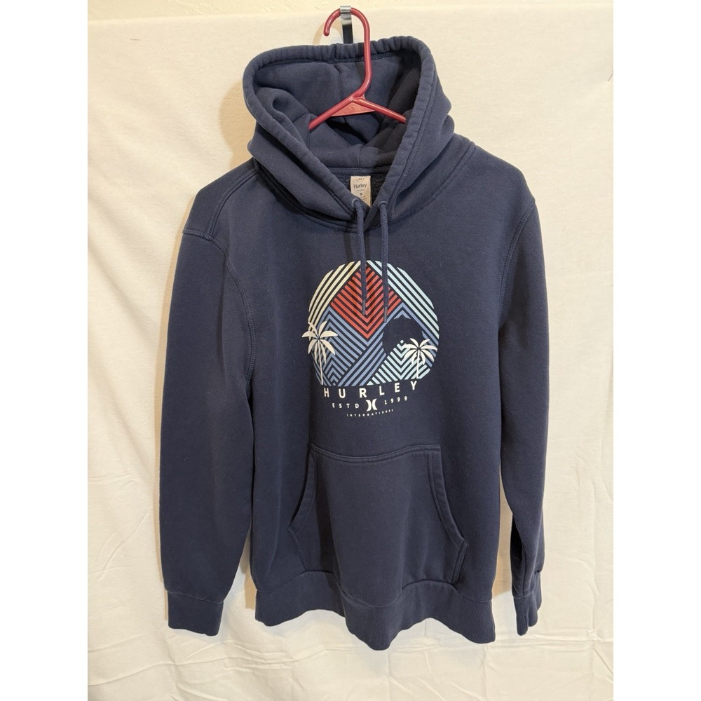 Hurley Graphic Navy Hoodie Size M Skater Grunge Surf Wear Streetwear Pullover